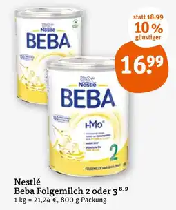 tegut Nestlé beba folgemilch 2 oder 3 Angebot