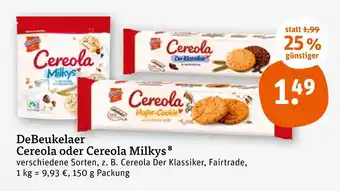 tegut Debeukelaer cereola oder cereola milkys Angebot