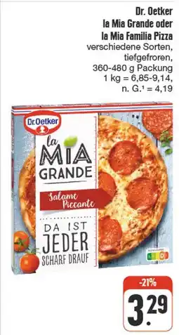 nah & gut Dr. oetker la mia grande oder la mia familia pizza Angebot