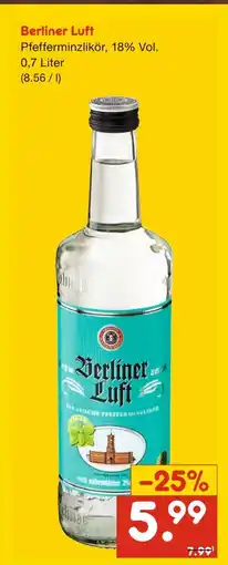 Netto Marken-Discount Berliner luft pfefferminzlikör Angebot