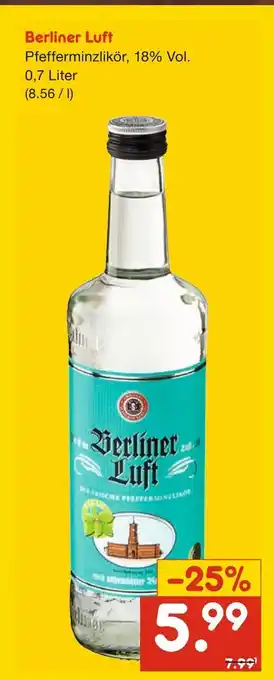 Netto Marken-Discount Berliner luft pfefferminzlikör Angebot
