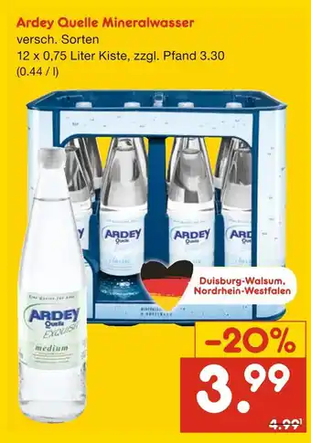 Netto Marken-Discount Ardey quelle mineralwasser Angebot