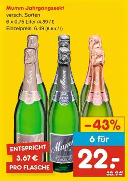 Netto Marken-Discount Mumm jahrgangssekt Angebot