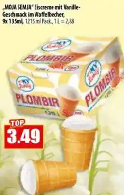Mix Markt MOJA SEMJA Eiscreme mit Vanille Geschmack im Waffelbecher Angebot