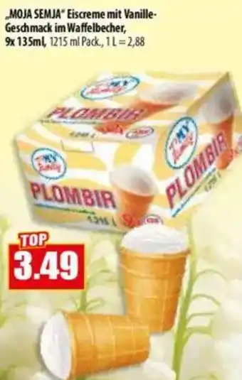 Mix Markt MOJA SEMJA Eiscreme mit Vanille Geschmack im Waffelbecher Angebot