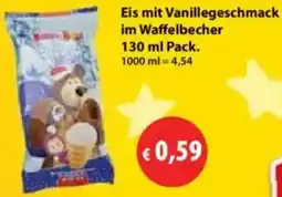 Mix Markt Eis mit Vanillegeschmack im Waffelbecher Angebot