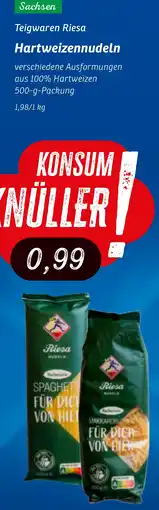 KONSUM Teigwaren Riesa Hartweizennudeln Angebot