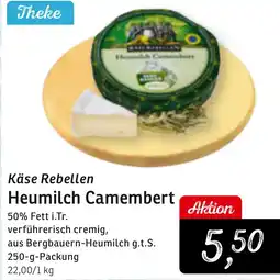 KONSUM Käse Rebellen Heumilch Camembert Angebot