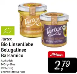 KONSUM Tartex Bio Linsenliebe Belugalinse Balsamico Angebot