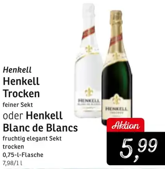 KONSUM Henkell Trocken oder Henkell Blanc de Blancs Angebot