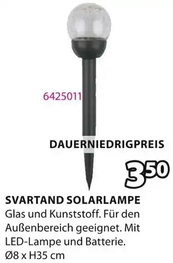 Jysk Svartand solarlampe Angebot