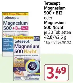 Rossmann Tetesept Magnesium 500 + B12 oder Magnesium 500 Nacht Angebot