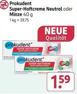 Rossmann Prokudent Super-Haftcreme Neutral oder Minze Angebot