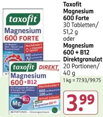 Rossmann Taxofit Magnesium 600 Forte Angebot