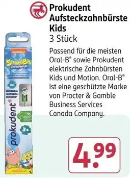 Rossmann Prokudent Aufsteckzahnbürste Kids Angebot