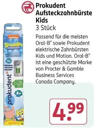 Rossmann Prokudent Aufsteckzahnbürste Kids Angebot