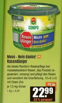 V Baumarkt COMPO Moos - Nein danke! Rasendünger Angebot