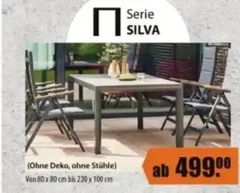 V Baumarkt Siena GARDEN Serie SILVA Tisch Angebot