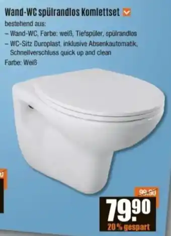 V Baumarkt Wand-WC spülrandlos Komlettset Angebot