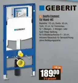 V Baumarkt GEBERIT Duofix Element für Wand-WC Angebot