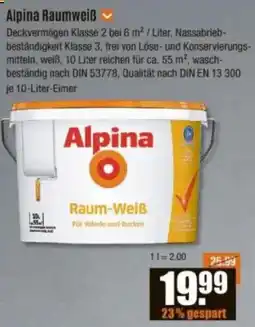 V Baumarkt Alpina Raumweiß Angebot