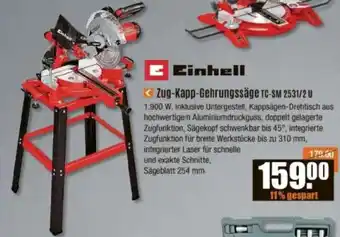 V Baumarkt Einhell Zug-Kapp-Gehrungssäge TC-SM 2531/2 U Angebot