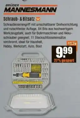 V Baumarkt BRÜDER MANNESMANN Schraub- & Bitsatz Angebot