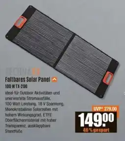 V Baumarkt TECHNAXX Faltbares Solar Panel 100 W TX-206 Angebot