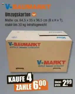V Baumarkt V-BAUMARKT Umzugskarton Angebot