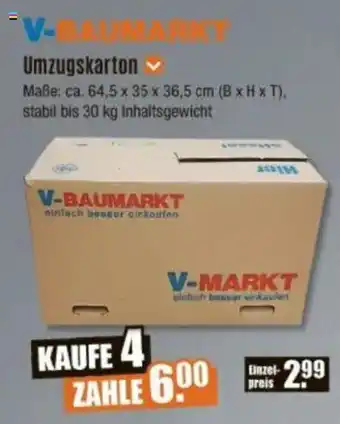 V Baumarkt V-BAUMARKT Umzugskarton Angebot