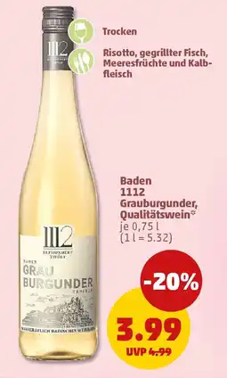 PENNY Baden 1112 Grauburgunder, Qualitätswein Angebot