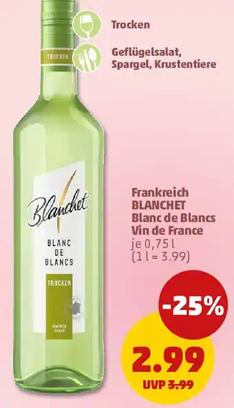 PENNY Frankreich BLANCHET Blanc de Blancs Vin de France Angebot