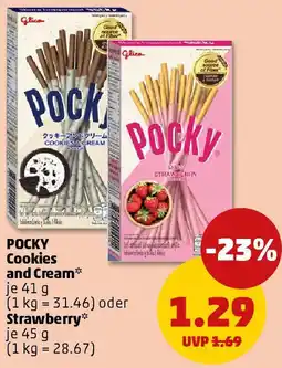 PENNY POCKY Cookies and Cream oder Strawberry Angebot