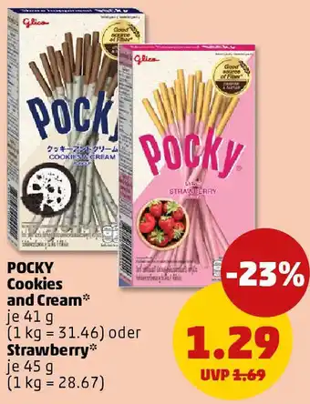 PENNY POCKY Cookies and Cream oder Strawberry Angebot