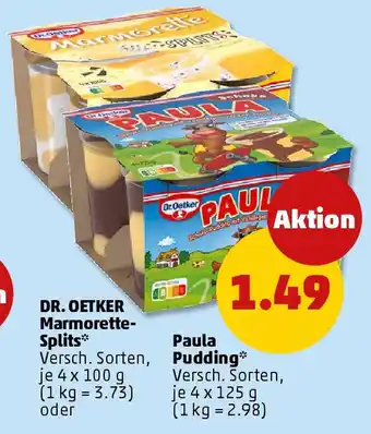 PENNY DR. OETKER Marmorette- Splits- Paula Pudding Angebot