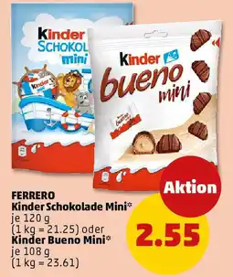PENNY FERRERO Kinder Schokolade Mini oder Kinder Bueno Mini Angebot