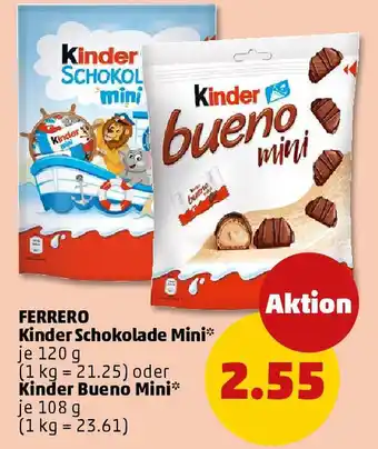 PENNY FERRERO Kinder Schokolade Mini oder Kinder Bueno Mini Angebot