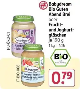 Rossmann Babydream Bio Guten Abend Brei oder Frucht- und Joghurt- gläschen Angebot