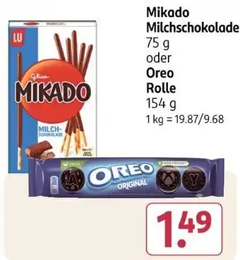 Rossmann Mikado Milchschokolade oder Oreo Rolle Angebot