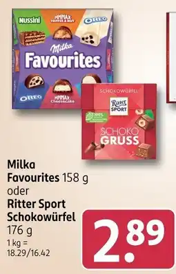 Rossmann Milka Favourites Ritter Ritter Sport Schokowürfel Angebot
