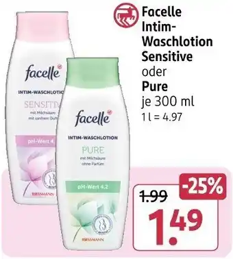 Rossmann Facelle Intim- Waschlotion Sensitive oder Pure Angebot