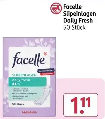 Rossmann Facelle Slipeinlagen Daily Fresh Angebot