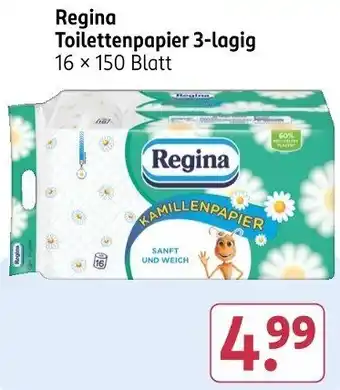 Rossmann Regina Toilettenpapier 3-lagig Angebot