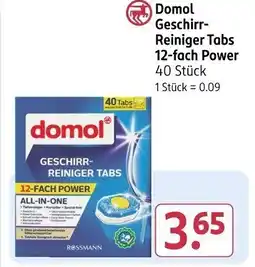 Rossmann Domol Geschirr- Reiniger Tabs 12-fach Power Angebot