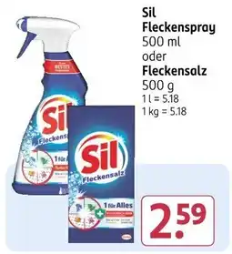 Rossmann Sil Fleckenspray oder Fleckensalz Angebot