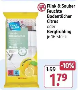 Rossmann Flink & Sauber Feuchte Bodentücher Citrus oder Bergfrühling Angebot
