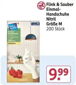 Rossmann Flink & Sauber Einmal- Handschuhe Nitril Größe M Angebot