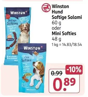 Rossmann Winston Hund Saftige Salami oder Mini Softies Angebot
