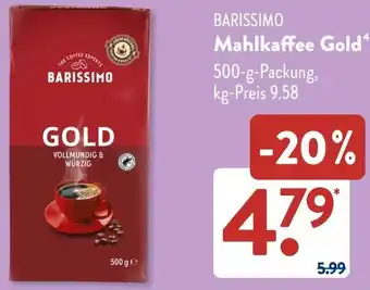 Aldi Süd BARISSIMO Mahlkaffee Gold Angebot