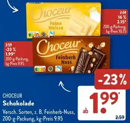 Aldi Süd CHOCEUR Schokolade Angebot